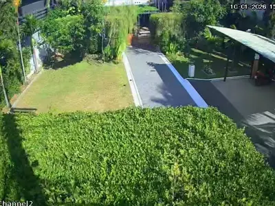 an aerial view of a park with a skateboard ramp at T House in Bang Tao Beach