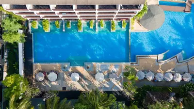 an overhead view of a swimming pool at Krabi La Playa Resort in Ao Nang Beach