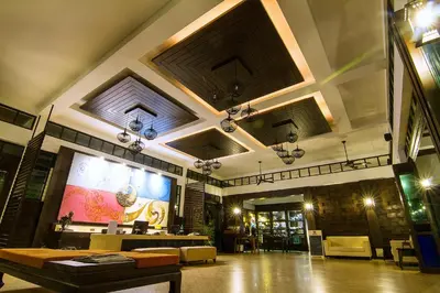 a large room with a table and a large screen at The Elements Krabi Resort - SHA Plus in Klong Muang Beach
