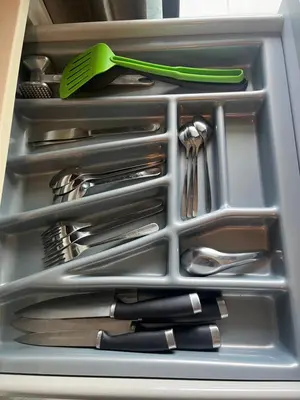 a drawer filled with utensils in a drawer at 1 bedroom Centrio Condominium Phuket Near Central Festival in Phuket town in Phuket Town