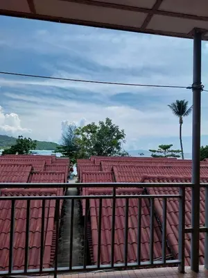 a view from the roof of a building with red roofs at Phi Phi Sand Sea View Resort in Phi Phi Don