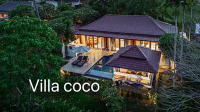 an aerial view of a villaococo house at VILLA Chacha VILLA Coco RESORT APOLLONIA in Ko Yao Noi