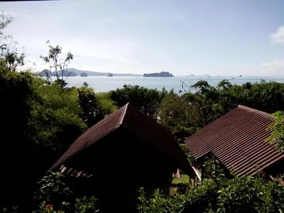 a house with a view of the water at Tabeak View Point in Ko Yao Noi