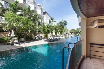 a view of a swimming pool in a hotel at Karon Sea Sands Resort-SHA PLUS in Karon Beach