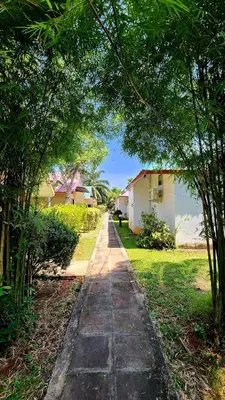 a path in a yard with trees and a house at Mild Garden View Resort in Ao Nang Beach