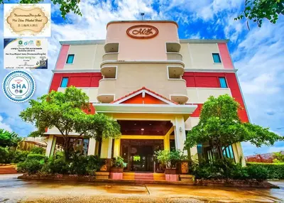 a building with a c bikes sign on it at Mei Zhou Phuket Hotel - SHA Plus in Phuket Town