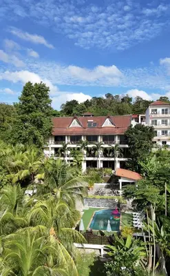 an aerial view of a resort with a swimming pool at Sea Hills Resort in Patong Beach