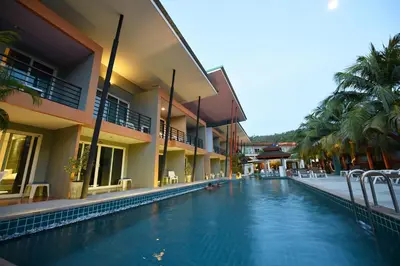 a swimming pool in the middle of a building at Phi Phi Anita Resort in Phi Phi Don