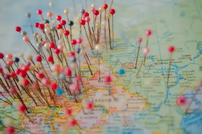 a map with pinwheels on a world map at Klong Muang Sunset House in Klong Muang Beach