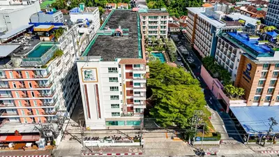an aerial view of a city with buildings at Phuket Villa Patong Beach by PHR in Patong Beach