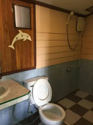 a bathroom with a toilet and a sink at Golden Hill Guesthouse in Phi Phi Don