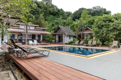 an image of a house with a swimming pool at Sunrise House in Ko Yao Noi