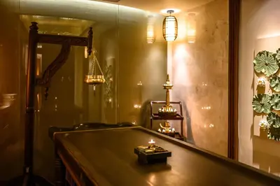 a room with a pool table and a mirror at Maikhao Dream Villa Resort and Spa, Maikhao Phuket in Mai Khao Beach