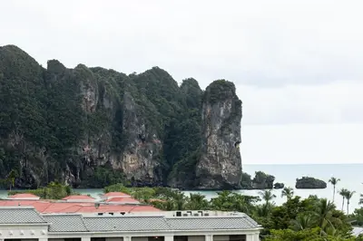 a view of the ocean and a mountain at Amorn Mansion in Ao Nang Beach