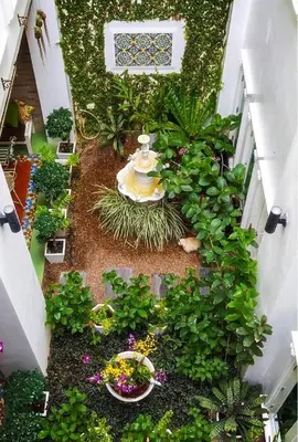 an overhead view of a garden with plants and flowers at Casa Blanca Boutique Hotel - SHA Plus in Phuket Town