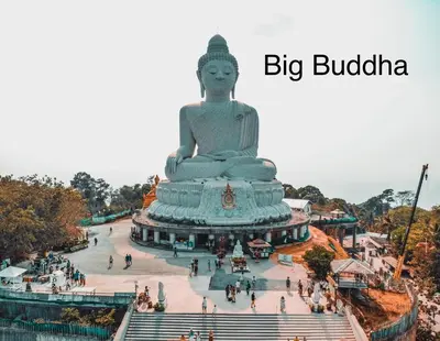 a large statue in a big buddha at The Mantra Hotel Kata Noi in Kata Beach