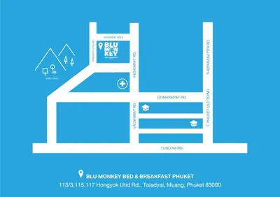 a screenshot of a cell phone screen with a box at Blu Monkey Bed & Breakfast Phuket in Phuket Town