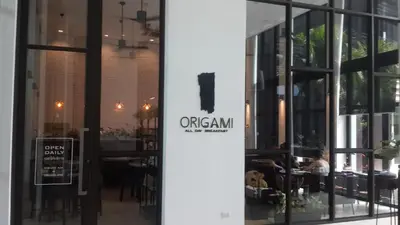 a restaurant with a sign on the door of a store at Modern Luxury King Suite Pool View Sauna 57sqm in Rawai Beach
