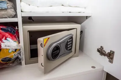 a microwave oven sitting on top of a counter at Wazza's Patong Apartment, Smart TV and Fast Wi-Fi in Patong Beach