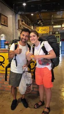 a man and a woman posing for a picture at OK CHIC PHUKET HOSTEL in Phuket Town