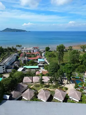 an aerial view of a resort with the ocean in the background at Daydream villa resort in Patong Beach