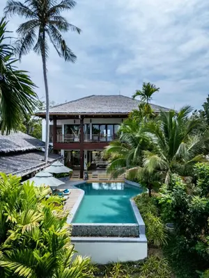 an aerial view of a villa with a swimming pool at Cho Fah Residence in Ko Yao Noi