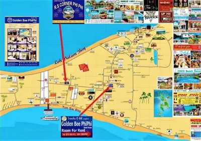 a map of dubrovnik showing the attractions and landmarks at Golden Bee PhiPhi in Phi Phi Don