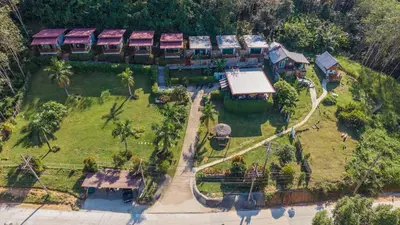 an aerial view of a park with a train at Resting Place Ko Yao Yai in Ko Yao Yai