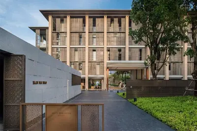 an external view of a large building at Baan mai khao apartment in Mai Khao Beach