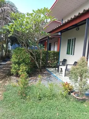 a house with a tree and a bench in the yard at Airee Mini House in Bang Tao Beach