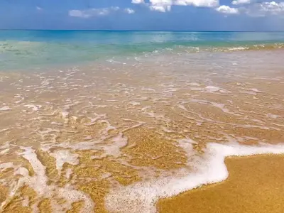 a view of the beach with the water at Baan Mai Khao in Mai Khao Beach