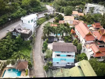 an aerial view of a city with houses at Baan Heaven / Patong Beach Pool Villa Sleeps up to 15 in Patong Beach