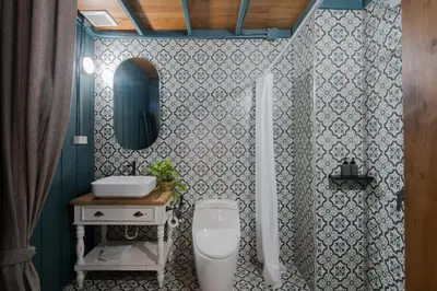 a bathroom with a toilet and a sink at Blu Monkey Boutique Phuket Town in Phuket Town