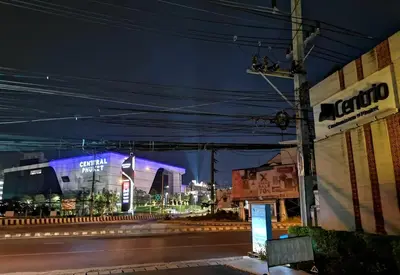 a view of a city at night at 2 Floor - Centrio Condominium near Central Shopping Mall and Phuket Old town in Phuket Town