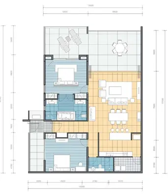 a floor plan of a building at The heights B18 Seaview near Kata Beach in Kata Beach