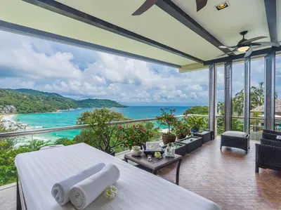 a room with a view of the ocean at Katamanda - Villa Amanzi by Elite Havens in Kata Beach
