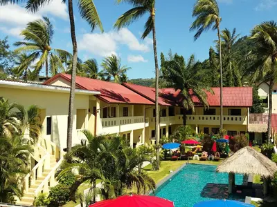 a view of the resort from the pool at Austrian Garden Hotel & Restaurant Patong in Patong Beach