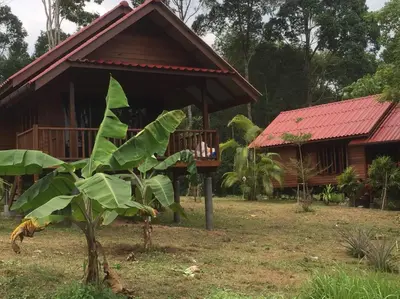 a small house with a tree in front of it at Sabai House Bungalow in Ko Yao Noi