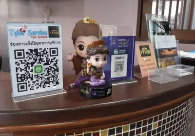 a toy figurine sitting on top of a table at Tyler Cherngtalay in Ban Pak Lak