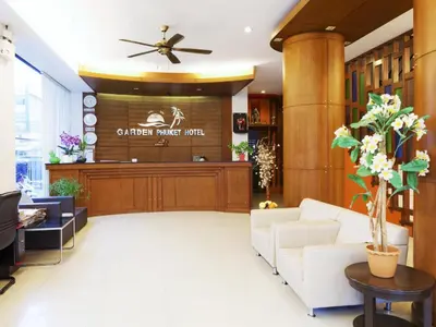 a lobby of a hotel with a waiting room at Garden Phuket Hotel in Patong Beach