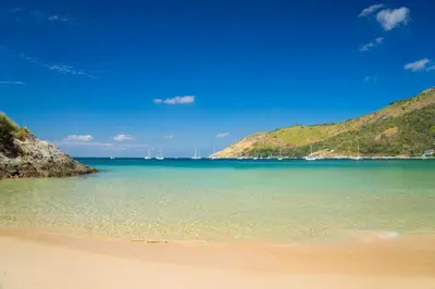a view of a beach with the ocean at Vivi Boutique Room Hotel SHA Plus in Rawai Beach