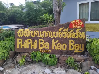 a sign for a kao bay resort at Phi Phi Ba Kao Bay Resort in Phi Phi Don