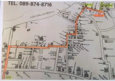 a map of a city with orange outlines at Phi Phi Dream Guest House in Phi Phi Don