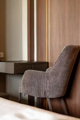 a chair sitting in front of a desk at Suite Calista 2BRView JacuzziMida Grande Surin in Surin Beach