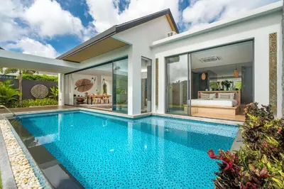 an image of a swimming pool in a villa at Blue Coral Luxury Villa - Tropical Modern Living in Phuket Town