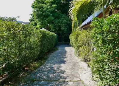 a path between bushes next to a building at Andaman Resort in Phi Phi Don