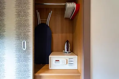 a small microwave in a closet with at Sunny Day Dream Villa - Nai Yang Beach in Thalang