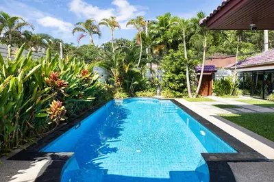 a swimming pool in the yard of a house at Best Holidays - Oxygen pool, Billard, Gym! 2-Storey Tropical Villa Havana N in Kamala Beach
