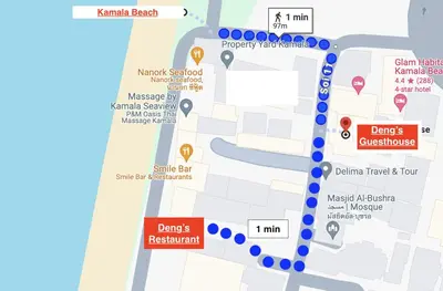 a map of the campus of dartis university at Deng's kamala beach Guesthouse in Kamala Beach