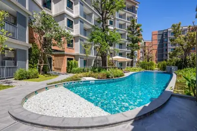 an image of a swimming pool in a apartment complex at Title НайЯнг NaiYang in Nai Yang Beach